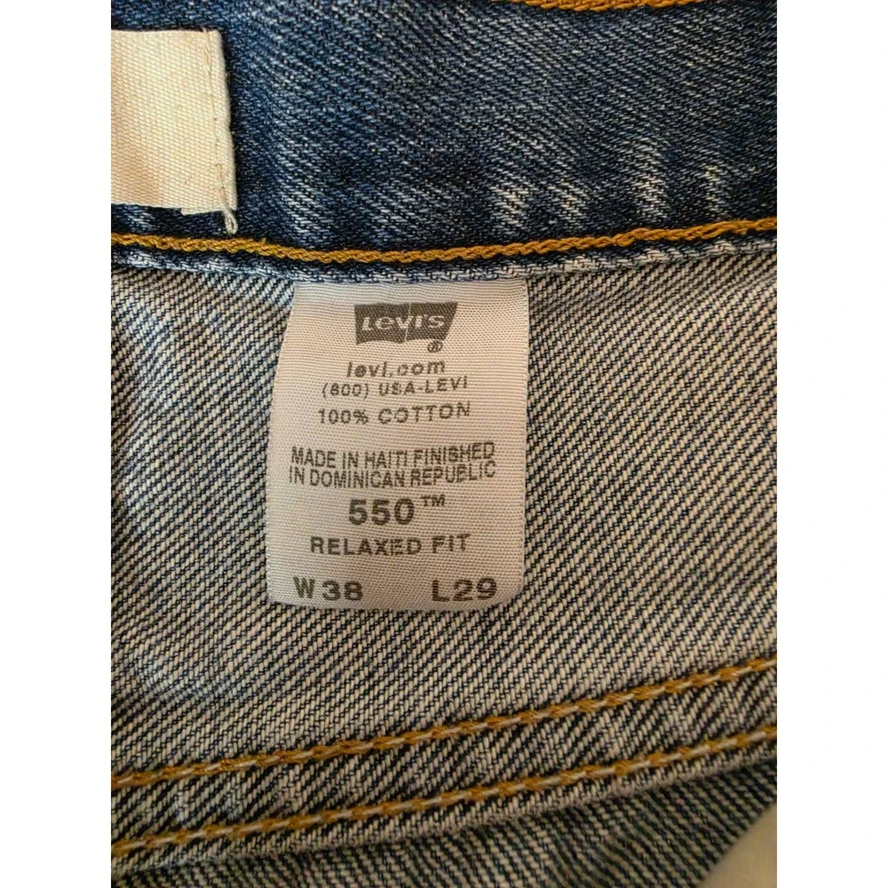 Levis 550 Relaxed Fit Jeans Mens 38x29 Medium Wash Blue Denim Tapered Leg